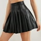 thumbnail image 5 of Falda plisada de poliuretano de cintura alta para mujer - Falda corta elástica para verano - Ropa informal para el día a día en tallas S-XXL, 5 of 7