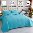 thumbnail image 2 of Quilted Floral Quilt Set Lightweight for Queen Beds – Includes Quilt and Shams (Rainbow, Blue), 2 of 8