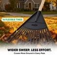 thumbnail image 5 of Superio Kids Leaf Rake, 34-Inch Lawn Rake with Hardwood Handle & Durable Plastic Head for Yard, Garden & Leaf Cleanup, Gray, 3 Pack, 5 of 10