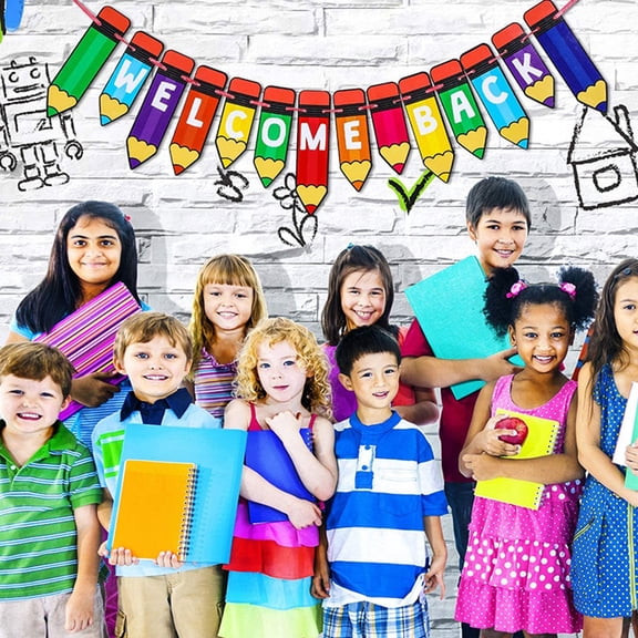 UPKOCH Back To School Decorations Banner Paper Welcome Back Sign Classroom Decoration 1 Set