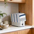 thumbnail image 4 of Navy Blue Grey Stripe Toaster Cover 2 Slice, Modern Farmhouse Vertical Striped Dustproof Bakeware Oven Protector with Top Hook, Waterproof Small Kitchen Appliance Toasters Dust Cover, 12"x7.5"x8", 4 of 9