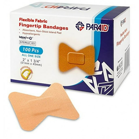 Flexible Fabric Bandages - Flex Fabric Adhesive Bandages Finger-Tip Bandages for Finger CareÂ and to Protect Wounds from Infection - (100 Count Box)
