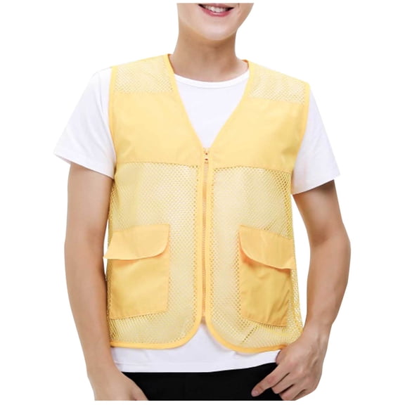 Fewfanhot Men's Mesh Vest Breathable Zipper Front Sleeveless Jacket Lightweight Summer Wear for Outdoor Activities Fishing and Casual Layering