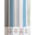 thumbnail image 3 of Blue Grey Striped Sheer Curtains for Living Room Bedroom Geometric Vertical Stripes Minimalist Sheer Curtains 45 Inch Long 2 Panels Set Light Filtering Curtain Window Treatments Drapes, 3 of 6