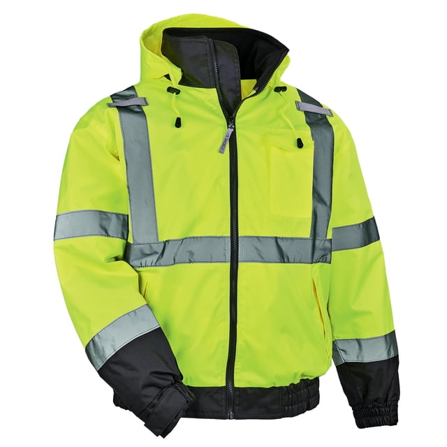 Chaqueta Ergodyne 3 en 1 de alta visibilidad para invierno, color lima, XXL, adulto