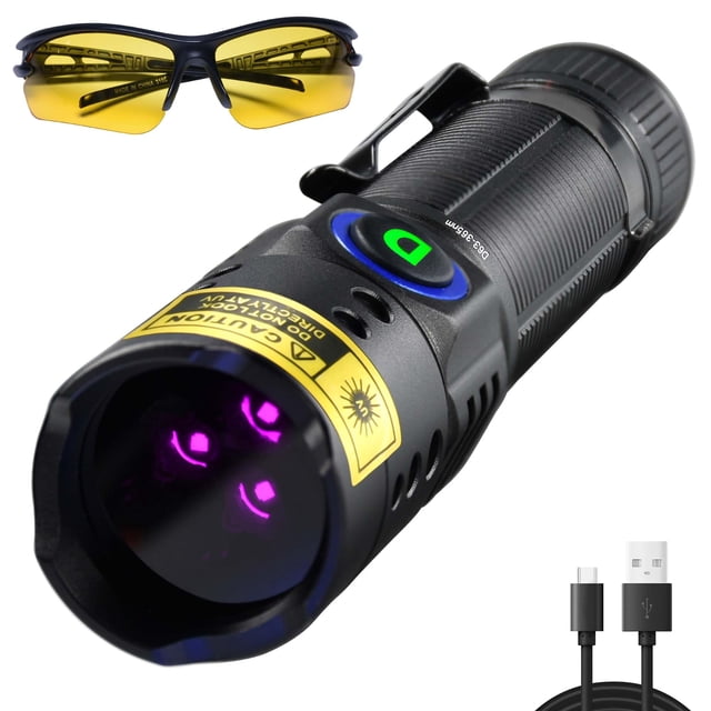 Linterna UV WMCODMW 365nm de luz negra recargable