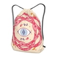 thumbnail image 3 of XMXT Unisex Drawstring Backpack for Women Men, Evil Pink Cartoon Eye Waterproof Gym Bag String Bags for Shopping Sport Travel, s, 3 of 8