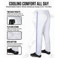 thumbnail image 6 of Exxact Sports Proline Full Length Baseball Pants Youth with Stripes, Relaxed Fit Open Bottom Boys Baseball Pants (White/Dark Blue,YS), 6 of 7