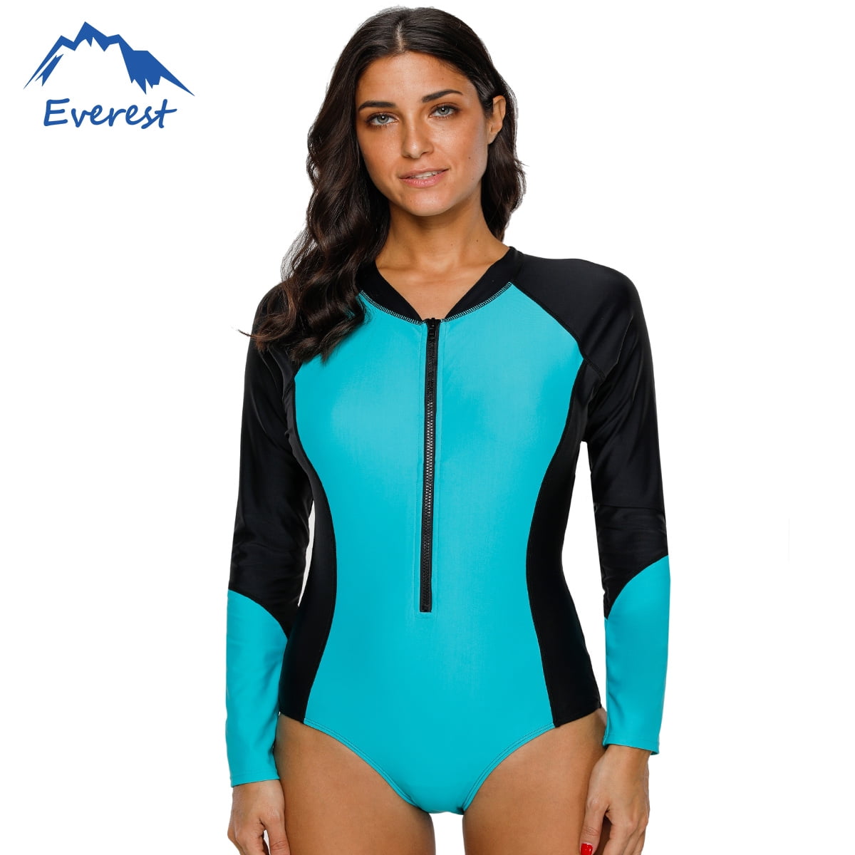 Gohope Uv Protection Swimsuit Women Patchwork Rash Guard Zipper Surfing One Piece Swimwear Long Sleeve Blue Xl Walmart Canada