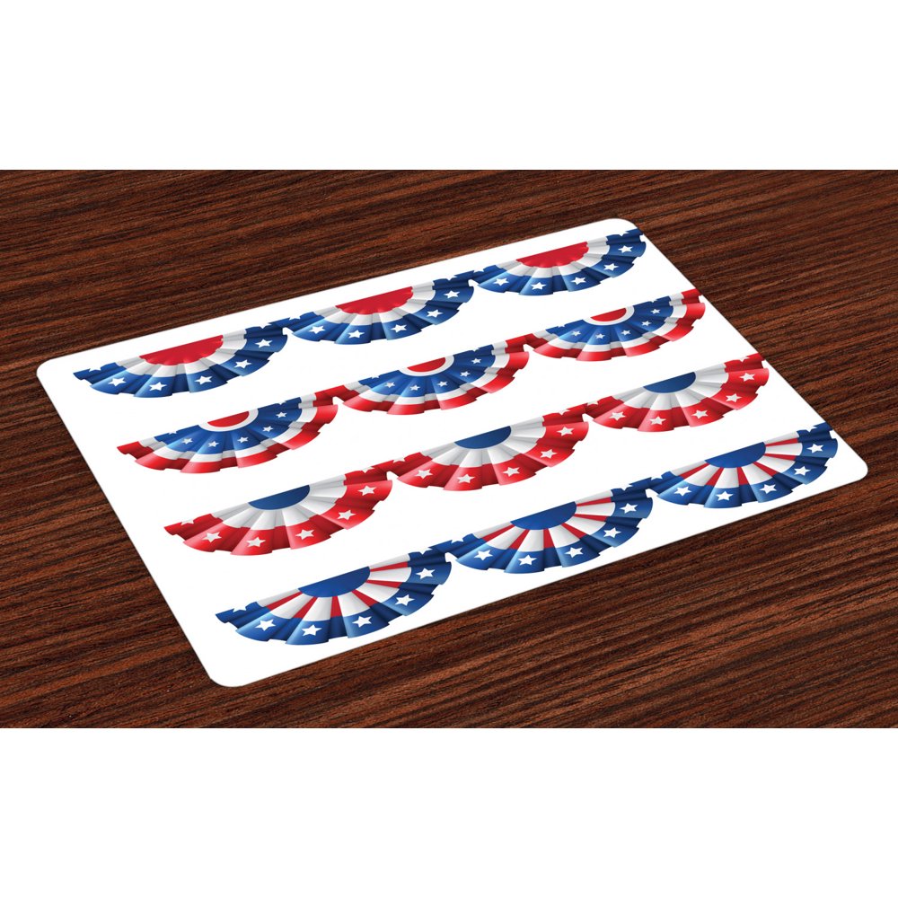 American Flag Placemats Set of 4 Flag Round Bunting Election Ornament