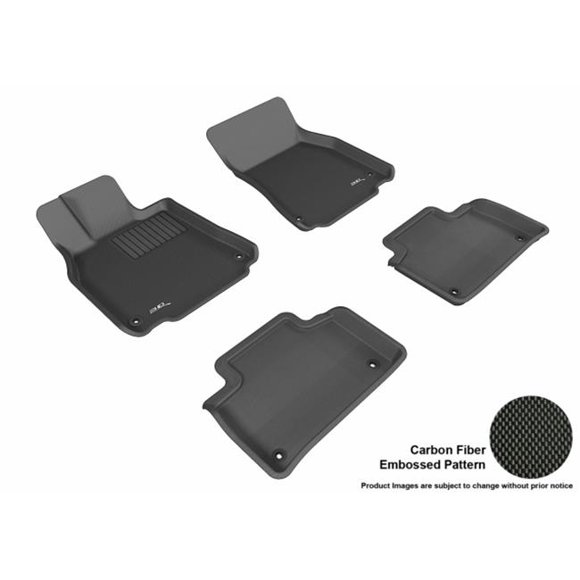 U Ace L1LX03801509 Ensemble Complet 3D Maxpider Ajusté sur Mesure Toutes Saisons Tapis de Sol Kagu Noir pour Modèles Lexus LS460 2007-2012