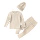 thumbnail image 1 of Gibobby Conjunto niño Recién Nacido bebé niñas niños sólido otoño acanalado manga larga tejido suéter diademas conjunto ropa(B,18-24 Meses), 1 of 3