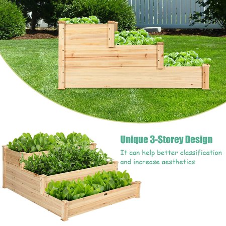 Costway 3 Tier Wooden Raised Vegetable Garden Bed Elevated Planter Kit Outdoor Gardening Canada Costway 3 Tier Wooden Raised Vegetable, What Is Outdoor Gardening