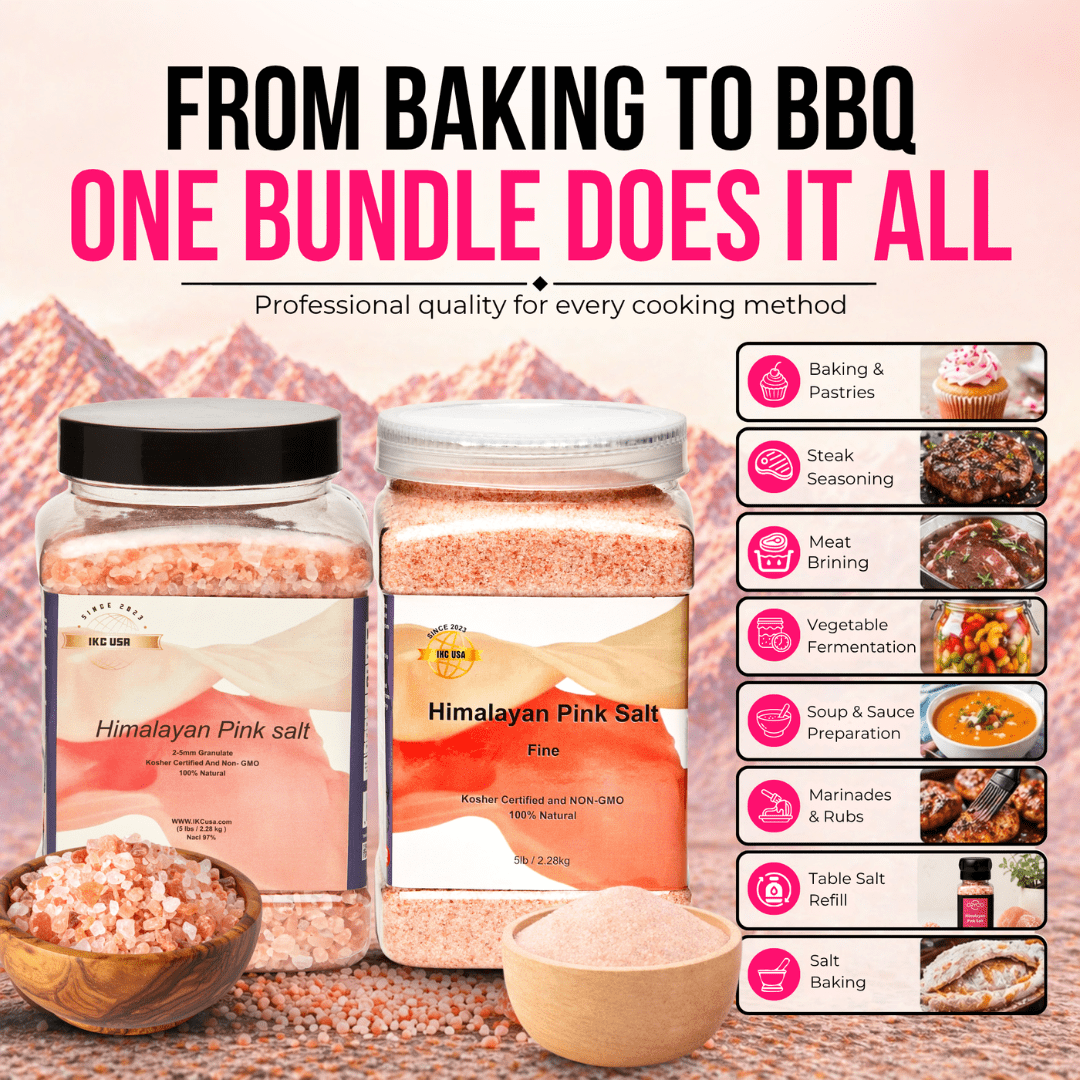 5LB Coarse and Fine Pink Himalayan Salt Bundle