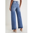 thumbnail image 2 of Dusk Blue High Rise Loose Jeans with Unique Cuffs and Raw Hem for Women - [ZhiHiMeRi] | 10, 2 of 12