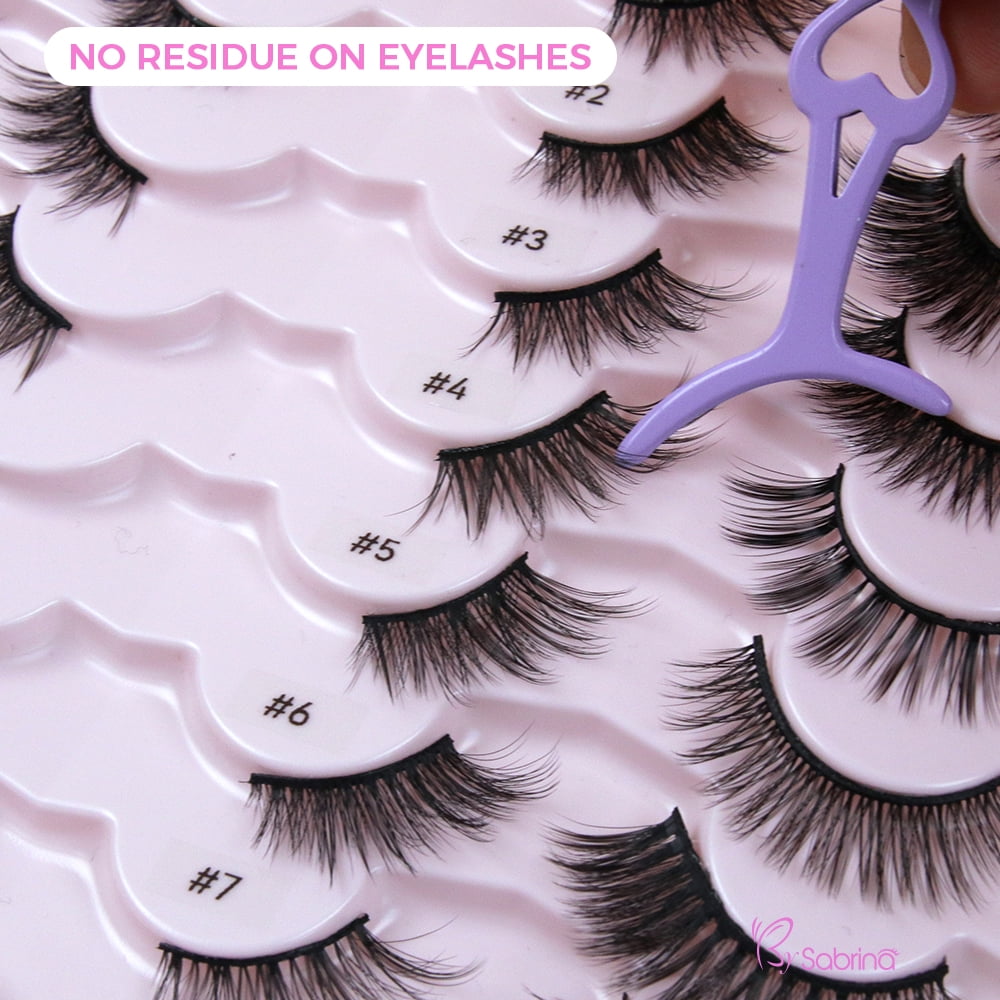 21Pairs Strip Lashes 21 Styles Mixed Natural Wispy Cat Eye Lash DIY Eyelashes Extension at Home for Most Eye Shapes