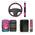 thumbnail image 3 of KUIFORTI Hawaii Sunset Front and Rear Car Seat Cover Full Set Coconut Palm Steering Wheel Covers Auto Center Console Cover Pad Cushion Seat Belt Pads for Cars,Trucks&SUVs, 3 of 5