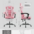 thumbnail image 2 of Kumix Gaming Chair with Footrest, High Back Gaming Chairs PVC Leather Ergonomic Gamer Chair with Adjustable Headrest Lumbar Support Racing Style Video Gaming Chair for Office/Home (Pink), 2 of 7
