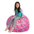 thumbnail image 2 of Posh Creations Bean Bag Stuffable Cover Only-Toy Organizer, Canvas, Kids, 3 ft, Hearts and Flowers, 2 of 3