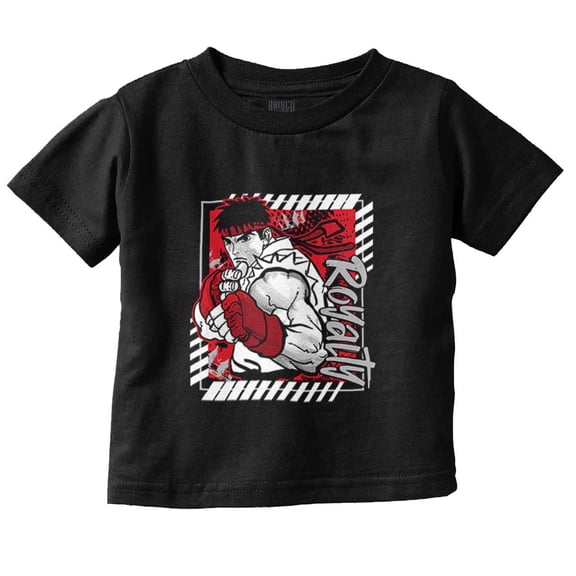 Street Fighter Urban Kanji Ryu Toddler Boy Girl T Shirt Infant Toddler Brisco Brands 6M