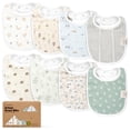 thumbnail image 1 of Paquete de 8 baberos orgánicos para bebés KeaBabies, suaves y absorbentes, 1 of 9