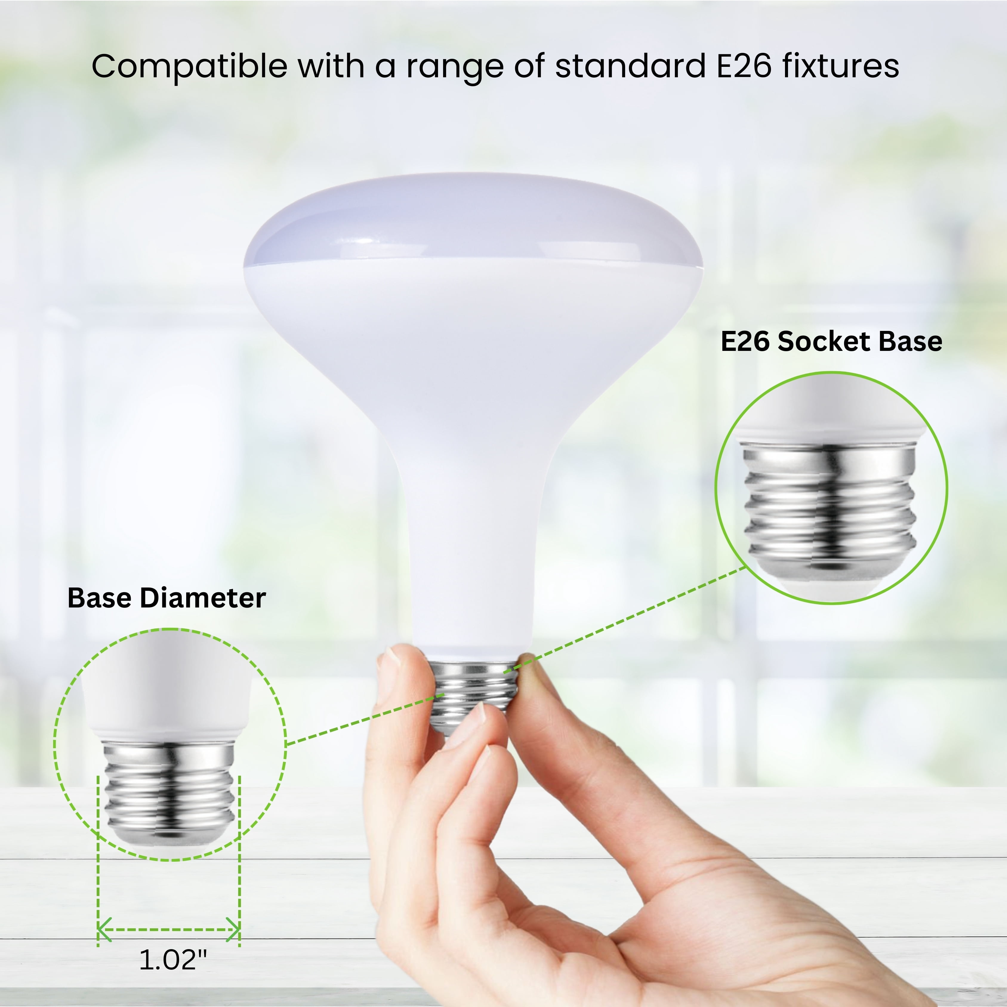 GREENLIGHTDEPOT BR40 Light Bulbs, LED Indoor Flood Light, Dimmable, CRI80 3000K White, 100W Equivalent 15W, 1200 Lumens, E26 Base, Indoor Residential Home Recessed Can Lights, High Lumens ETL(24 Pack)