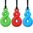 thumbnail image 2 of Sensory Chew Necklace for Kids, 4 Pack Silicone Teething Necklace for Baby, Chewing, 2 of 3