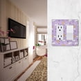 thumbnail image 5 of Yayeee Rocker Switch Wall Plate 1-Gang 4.6"x2.9" Home Decorative Outlet Cover, Purple Cartoon Rabbit Pattern, 5 of 6