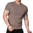 thumbnail image 4 of Ceisia Men's Slim Fit Crew Neck Short Sleeve T-Shirt High Stretch German Velvet Athletic Top Coffee S Gifts, 4 of 5