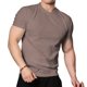 thumbnail image 4 of Ceisia Men's Slim Fit Crew Neck Short Sleeve T-Shirt High Stretch German Velvet Athletic Top Coffee XL Gifts, 4 of 5