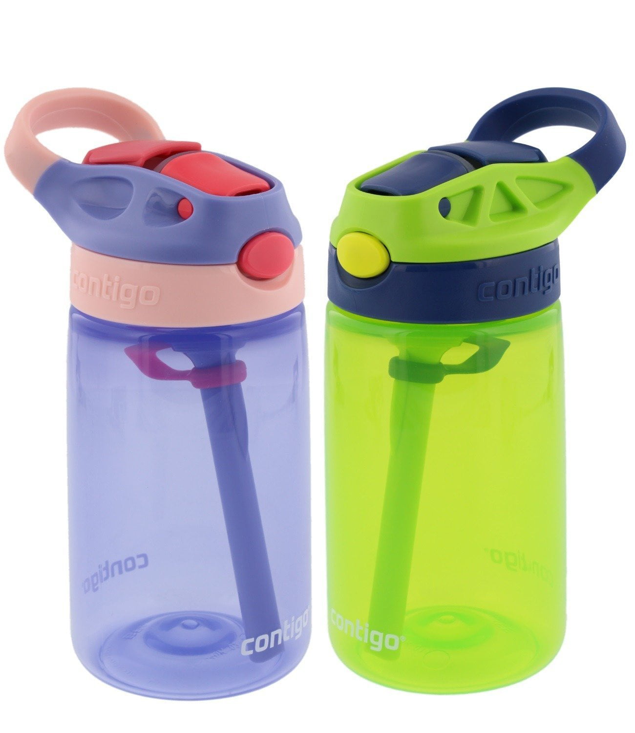 Contigo Kids Water Bottle with Autospout Straw, Blue Raspberry and Pink  Fox, 14 fl oz.