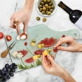 thumbnail image 4 of Floral Cutting Board, Romantic Tulip Bloom Flower Meadow Fresh Feminine Buds Watercolor Effect, Tempered Glass Cutting and Serving Board, Wine Bottle Shape, Vermilion Green Peach, by Ambesonne, 4 of 5