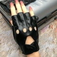 thumbnail image 3 of Stylish Open Finger Leather Gloves With Mesh Cutouts For Women Night Out Cosplay Stage Shows, 3 of 15