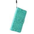 thumbnail image 3 of Case for iPhone 12 Pro / 12, Case Sunflower Embossed PU Leather Flip Cover Wallet Case with Cards Slot Holder Kickstand with Strap Protective Cover for Apple iPhone 12 Pro / 12 6.1 inch,Green, 3 of 10