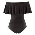 thumbnail image 5 of JJHGVB One Piece Swimsuit Women Swim Suit Women Off Shoulder Swimsuits Bathing Suits Vintage Ruffle Swimwear Teen Girls Womens Bathing Suits Tummy Control Tummy Control Swimsuits Black L, 5 of 8