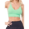 thumbnail image 6 of Made by Olivia Women's Solid Knit Ribbed Seamless Double Strap Triangle Brami Crop Tank Top, 6 of 6