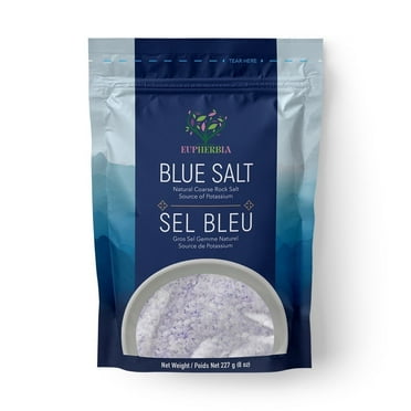Eupherbia Blue Salt, Coarse, Rare Mineral Salt, High Potassium, Lower Sodium, 227g (8 oz)