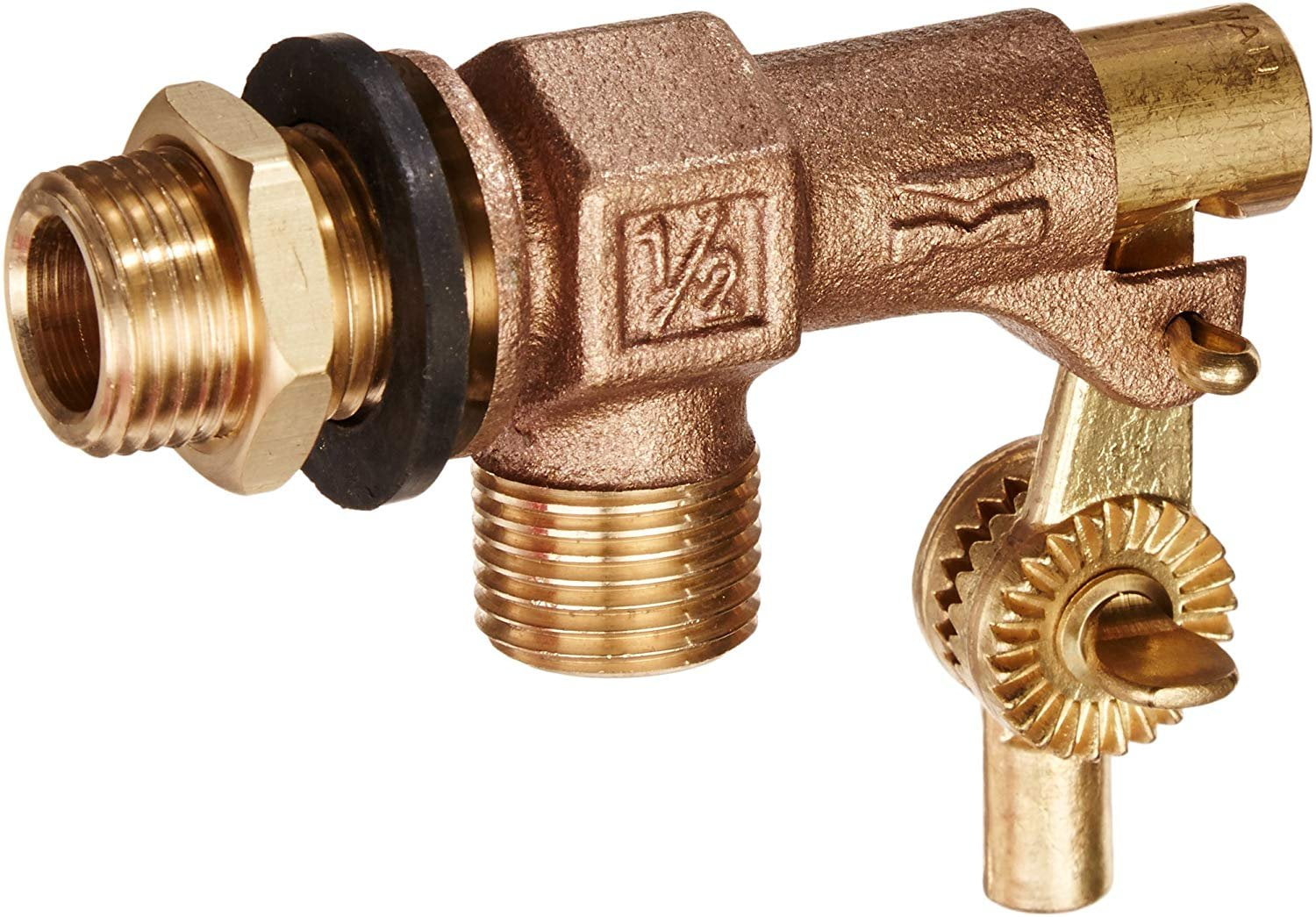 Mueller Industries 109813 Tank Float Valve, 1/2 Inlet X Male Outlet, 1