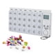 thumbnail image 1 of 7 Days Pill Box Portable Medicine Case Organizer Led Timer Reminder 28 Grids Weekly Tablets Storage Pill Dispenser Alarm Clock, 1 of 1
