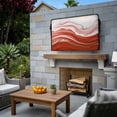 thumbnail image 3 of Outdoor TV Cover 40x25x4.5in, Red Gradient Marble Art Weatherproof TV Screen Protector with Zipper, Ombre Stripe Outside Television Cover Fits Up to 40-43", 3 of 9