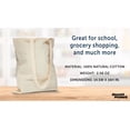thumbnail image 4 of Natural Cotton Fiber Tote Bags Set of 10, Bulk Pack - Reusable, Great for Grocery, Picnic, Camping, Beach, Outdoor Activities - Natural, 4 of 5