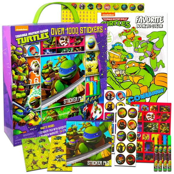 Teenage Mutant Ninja Turtles Activity Set with TMNT Coloring Book, Stickers, Games, Puzzles and More (Travel Activities Party Pack)