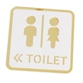 thumbnail image 1 of Letrero cuadrado de 12cm para baño, placa acrílica para baño, accesorios de arte de pared para oficina de negocios, restaurante, fácil de instalar Estilo C, 1 of 8