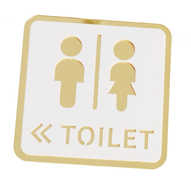 Letrero cuadrado de 12cm para baño, placa acrílica para baño, accesorios de arte de pared para oficina de negocios, restaurante, fácil de instalar Estilo C