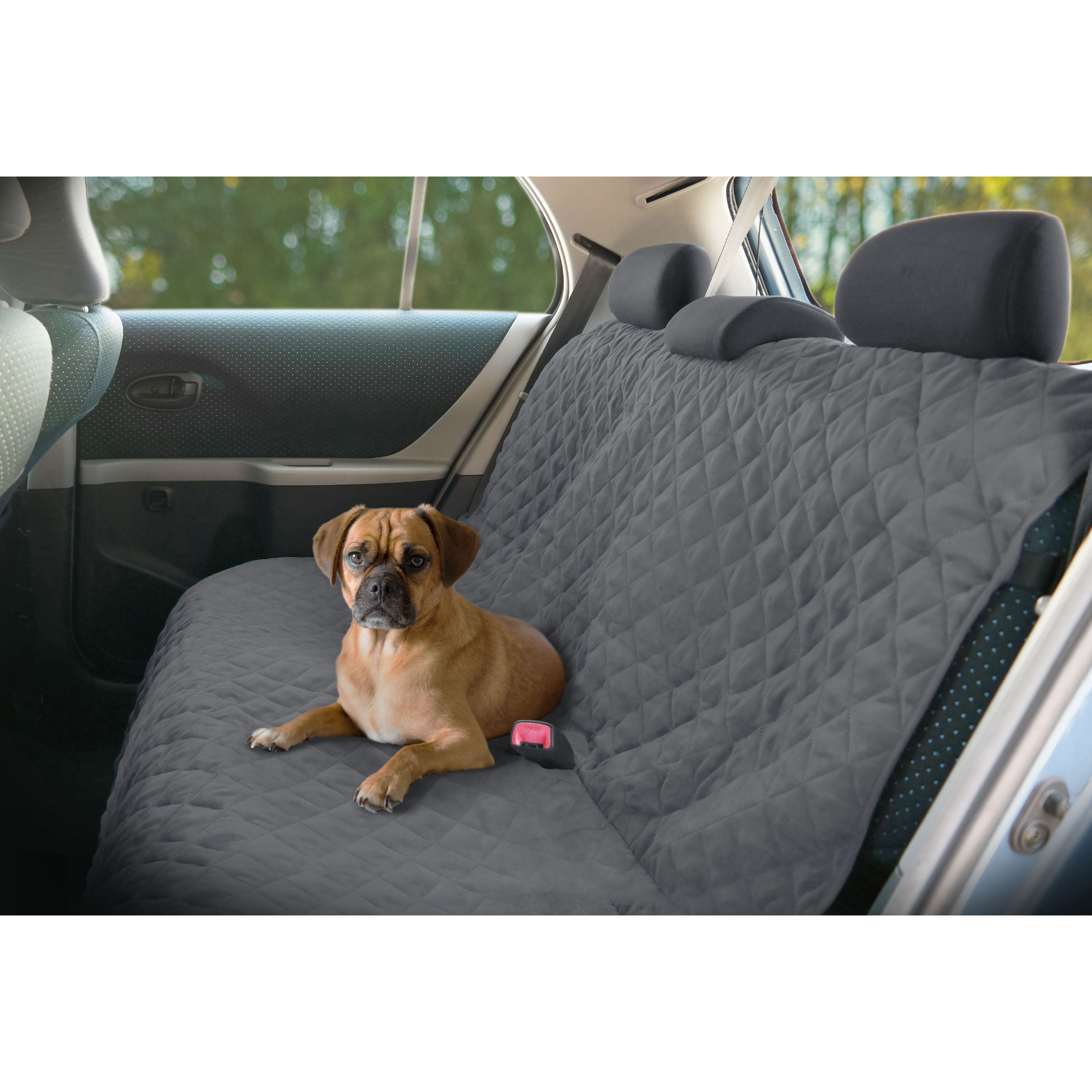 Precious Tails CoPilot Bench Dog Car Seat Cover, Grey, Large, 64"L x