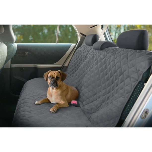 Precious Tails Co-Pilot Bench Dog Car Seat Cover, Grey, Large, 64"L x