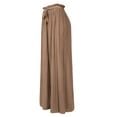 thumbnail image 3 of MixMatchy Women's Breathable Chiffon Fabric Loose Pleated Wide Leg Palazzo Pants with Ribbon Tie Elastic Band, 3 of 4