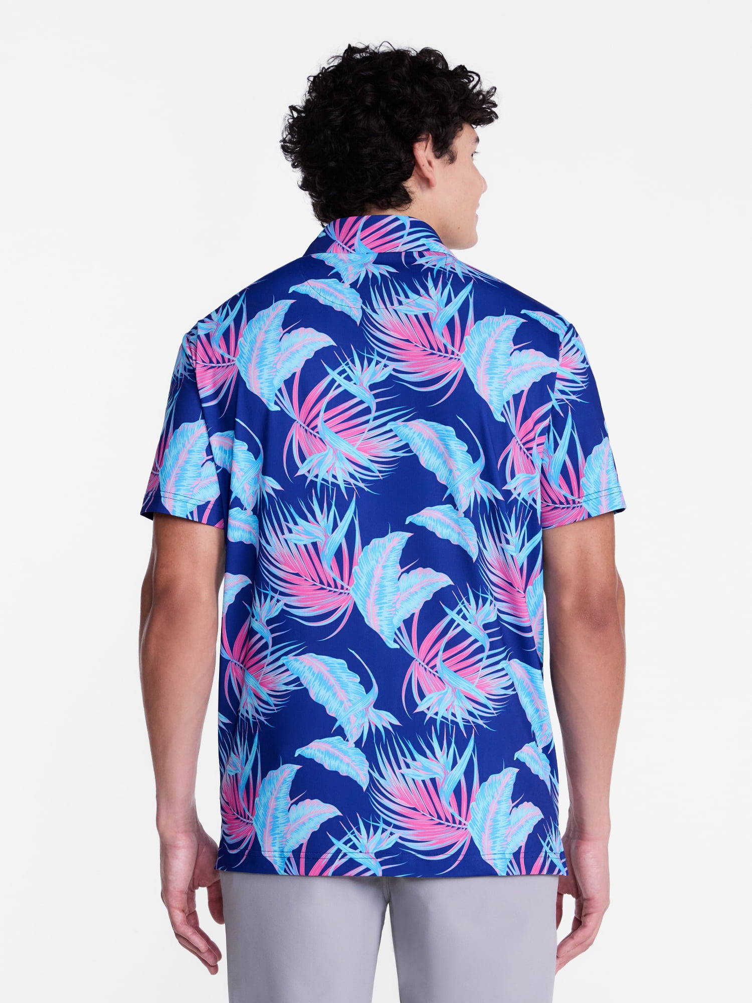Birdie Bound Men's and Big Men's Vibrant Vines Golf Polo Shirt, Sizes XS-4XLT