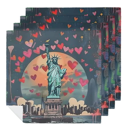 PHYHOO I Love New York City Dinner Napkins Soft Cloth Napkins Printed Table Napkins for Parties Weddings Even 2 PCS