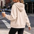 thumbnail image 6 of TEAJOPSUU Women's Full Zip Hoodies Loose Fit Drawstring Hooded Sweatshirts with Kangaroo Pocket Drop Shoulder Casual Hoodies for Everyday Gym Khaki, 6 of 6
